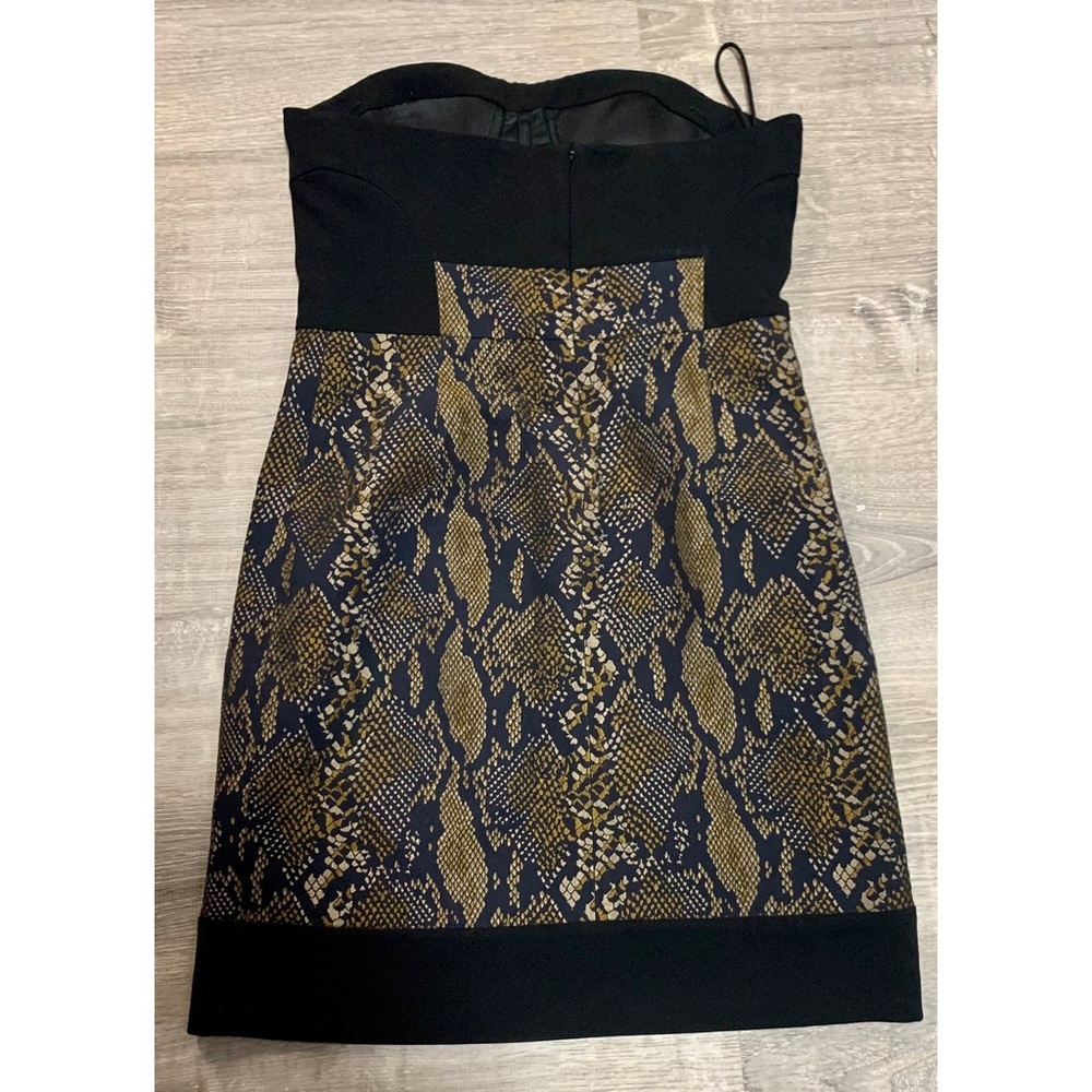 DVF Python Strapless Mini Dress Size 10 - Picture 3 of 8